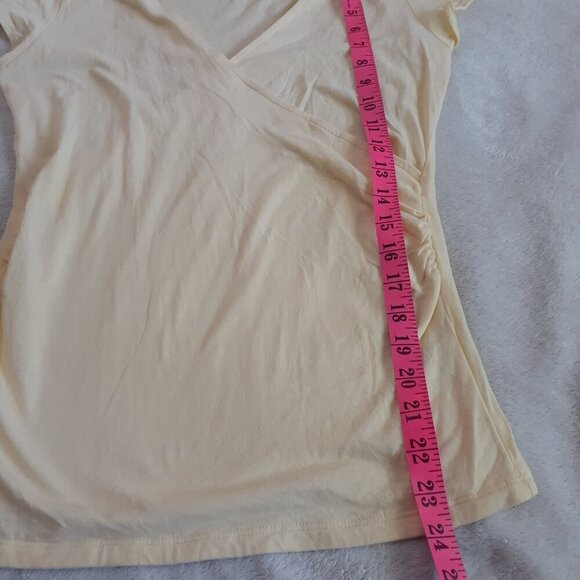 Nautica Vintage Women's Size Small Butter Yellow Cotton Shirt - Picture 10 of 11